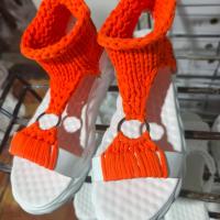 Zapatillas tejidas ligeras de suela gruesa de gran tamaño para mujer, nuevas sandalias casuales de punta redonda de lana. - details 18