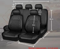 Funda de Asiento de Coche Universal de Cuero PU Protector Completo Anti-Rasguños Apto para Sedán SUV Camioneta - details 8