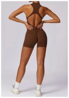 Mono de Yoga Sin Mangas con Almohadilla Kailuoka para Mujer Rompers Deportivos de Gimnasio Fitness Cortos con Talleres Material de Nylon - details 20