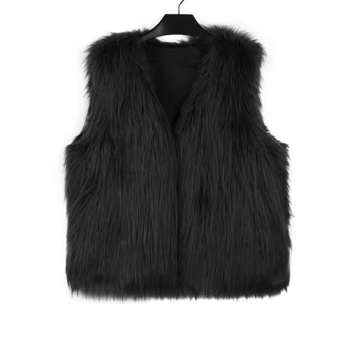 Chaquetas con frente abierto para mujer, chaleco liso, ropa de calle, chaleco de cuero sintético sin mangas de Color sólido a la moda - 1