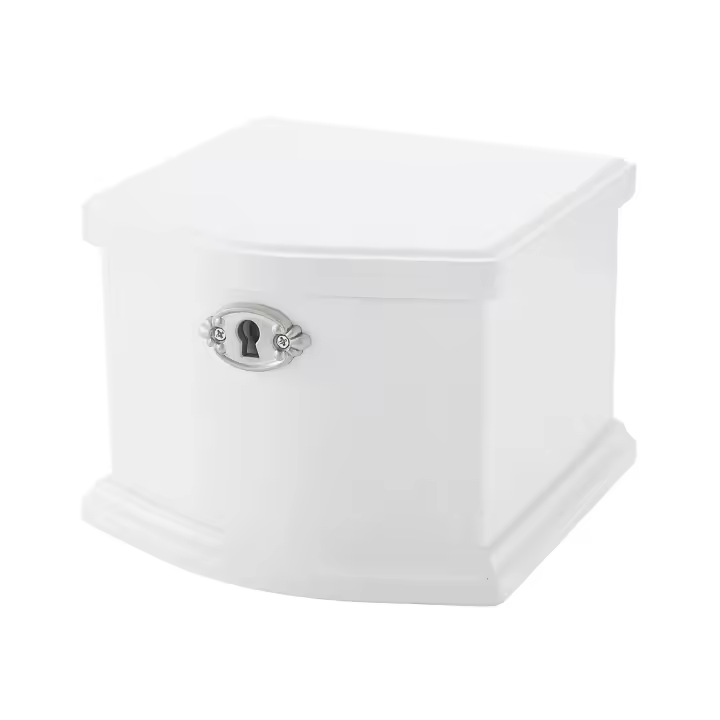 Pequeña joyero musical de bailarina de madera blanca con espejo y cerradura para niñas, caja de música para almacenamiento de joyas para niños, regalo para Cristo - 1