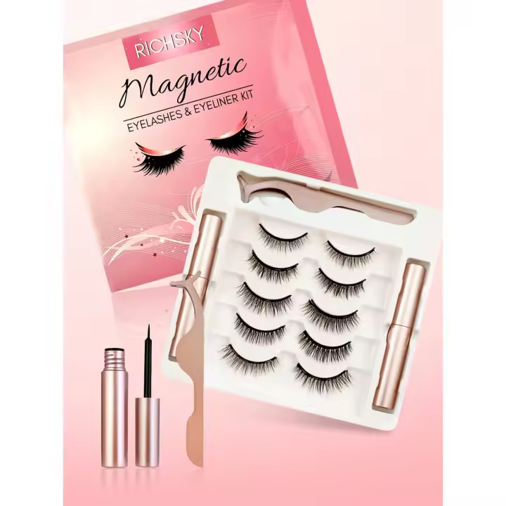 Delineador de ojos magnético, juego de pestañas postizas, pestañas magnéticas - 1