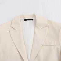 BUNO-2025 otoño nueva ropa de mujer estilo europeo y americano moda versátil casual chaqueta de traje suelta con rayas blancas. - details 3