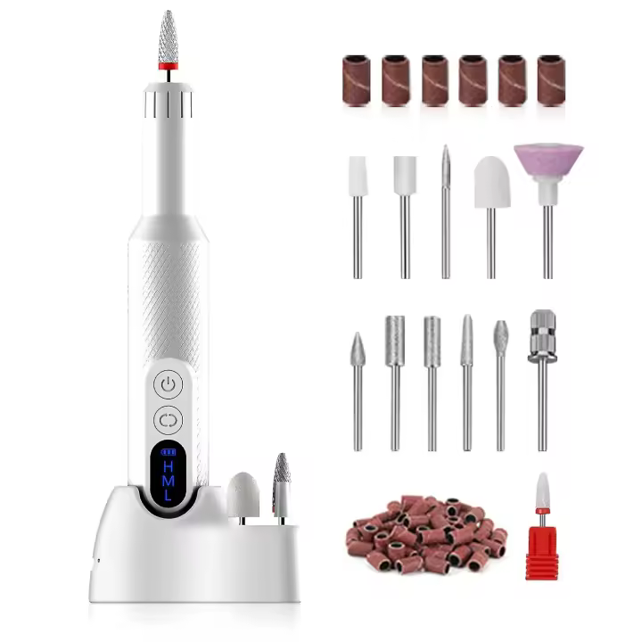 Kit de Uñas Acrílicas Portátil Recargable Cepillo Eléctrico para Uñas con Piezas de Cerámica - 1