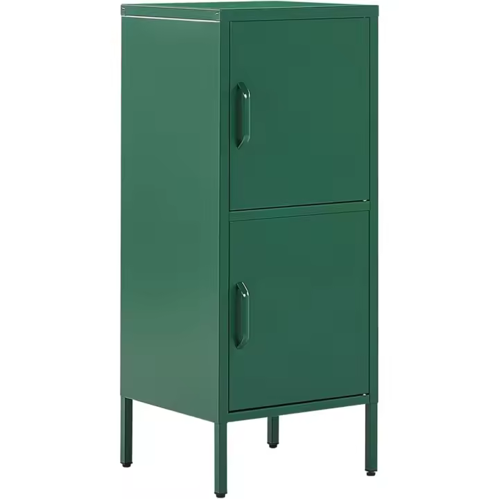 de metal verde 40 x 40 cm 2 puertas 4 estantes almacenaje oficina Huron - 1