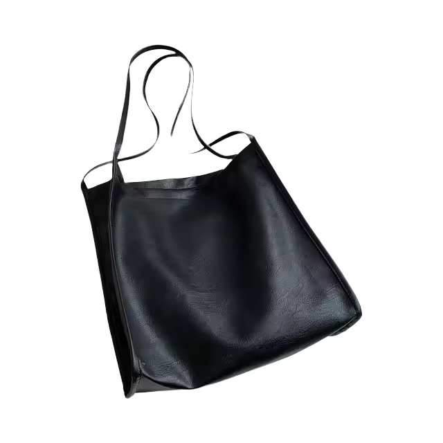 Nuevos bolsos de mano grandes de gran capacidad, sencillos, de color puro, suaves, estilo coreano, para estudiantes, bolsos de mano de cuero para mujer - 1