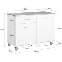 FKW47-W Carrito de Servir Carrito Auxiliar Cocina estantería de Cocina Carrito de Cocina móvil 100 x 92 x 45 cm Blanco ES - details 47