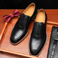 Cuero genuino de primera capa de cuero de vaca hecho a mano zapatos de cuero para hombres zapatos para hombres. - details 16