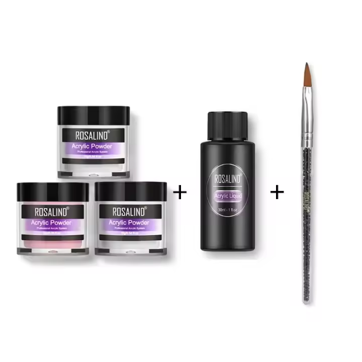 ROSALIND-Juego de polvos acrílicos para manicura, kit líquido para esculpir flores de cristal, Gel para extensión de uñas - 1