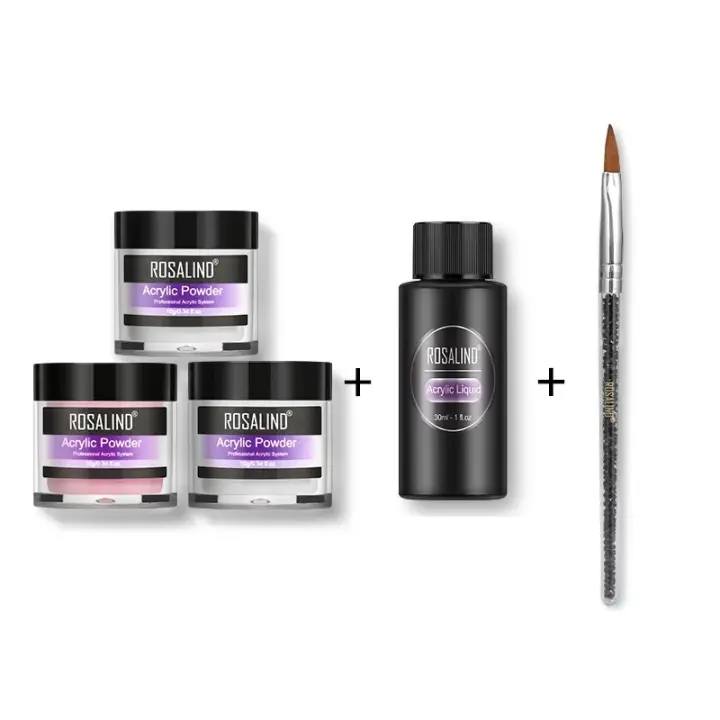 ROSALIND-Juego de polvos acrílicos para manicura, kit líquido para esculpir flores de cristal, Gel para extensión de uñas - 1
