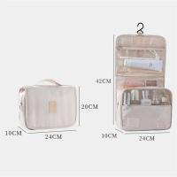 Neceser de viaje grande para cosméticos, neceser portátil con gancho para colgar, impermeable, estuche de maquillaje para almacenamiento en el baño - details 6