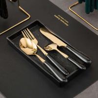 Productos mango de cerámica cuchillo principal tenedor cuchara vajilla occidental de acero inoxidable conjunto con caja de regalo de 24 piezas - details 24
