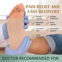 Tobillera de compresión para hombre y mujer, manga de soporte para esguince, tendinitis de Aquiles, fascitis Plantar, pie lesionado, 1 par - details 5