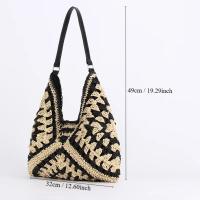 Bolso de mano de paja de gran capacidad Bolso vintage para mujer Bolso de playa de verano hueco - details 7