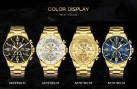Reloj de lujo para hombre dorado, esfera grande y llamativa, luminoso, resistente al agua, de acero inoxidable, éxito de ventas en Oriente Medio para hombre de negocios. - details 1