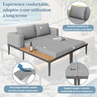 Cama de Patio Impermeable Multifuncional Doble Sofá de Deporte al Aire Libre con Estantes - details 0