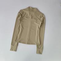 Traje de Yoga de Alta Gama Collar Alto Deportivo Abrigo Largo A prueba de viento para Correr y Entrenar Camisetas y Topes de China - details 13