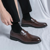 Zapatos formales de negocios para hombre, calzado de cuero PU de tacón bajo, estilo británico, hebilla de Metal a la moda - details 23