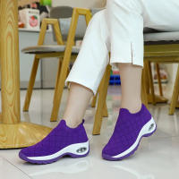 Zapatillas de moda para mujer Fly Weave One Foot Estribo Zapatos Casuales Transpirable Simple Air Cushion Zapatillas - details 11