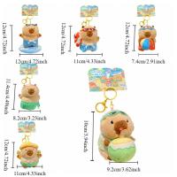 Llavero de capibara de peluche suave de dibujos animados, estilo isla, colgante para bolso, muñecos de capibara, adornos colgantes, lindo llavero para coche, regalos - details 0