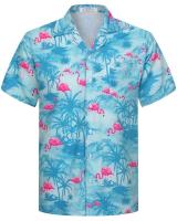 Camisa hawaiana de moda de verano, camisa casual de playa Aloha con estampado de cocoteros y botón grande de manga corta 6XL para hombre - details 14