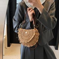 Bolso tejido con hilo de algodón con borde de flores, bolso cruzado de paja Retro ahuecado, bolso tejido de estilo étnico con perlas transpirables para uso diario - details 20