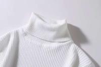 2023 Otoño e Invierno Casual Color sólido jersey de manga larga cuello redondo cuello alto suéter de punto a rayas para hombres - details 2