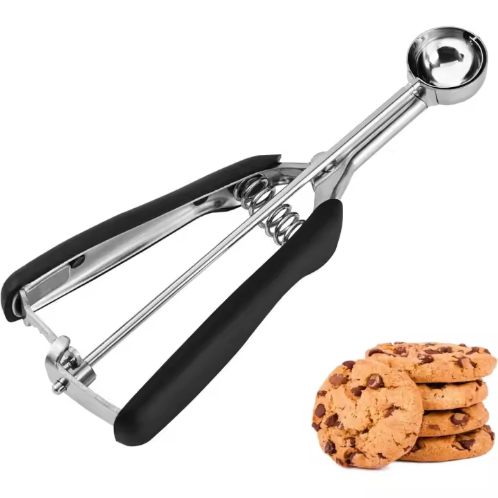 Mini Cuchara para Galletas Cucharadita Antideslizante para Masa, Melón, Helado y Albóndigas - 1