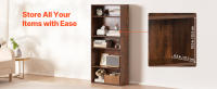 SucceBuy Estantería estrecha de 5 niveles, una estantería abierta de madera de 53 pulgadas. Características Altura - Estante ajustable - details 2