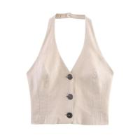 ZOCI- Conjunto de falda midi con cinturón para mujer, chaleco informal con cuello halter y espalda descubierta, falda acampanada de cintura alta, ropa de calle Lisa elegante - details 3