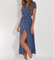 Vestido con estampado Floral para mujer, Túnica Vintage Bohemia, falda larga con abertura en la cintura, cuello en V, manga corta, talla grande 3XL, 2XL, verano y otoño - details 7
