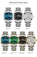 POEDAGAR Impermeable nuevo reloj de hombre doble calendario reloj de cuarzo luminoso - details 11