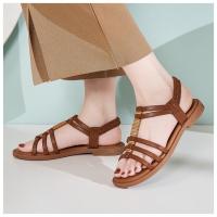 Sandalias de mujer zapatos planos - cómodo verano elegante casual elástico tobillo slip on playa caminar sandalia - details 5