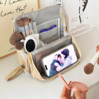 Bolsa para bolígrafos, bolsa de maquillaje Vertical, bolsa de cosméticos de gran capacidad dividida, almacenamiento de brochas de maquillaje, bolsa de almacenamiento multifuncional para el cuidado de la piel - details 8