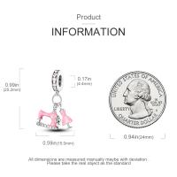 Cuentas colgantes rosas para máquina de coser, dijes de plata 925 para pulsera, collar Original, joyería fina para mujer - details 1