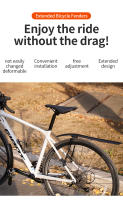 Guardabarros de Bicicleta de Carretera Rrskit Ajustable y Impermeable Manejable Plano Desmontaje Rápido 700c Eliminación de Barro - details 0