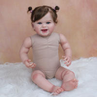 Juguete de bebé Reborn de silicona con piel de pintura 3D para niña, muñeca de Arte de princesa sonriente realista de 55 CM con vena, colección de casa de juegos - details 8