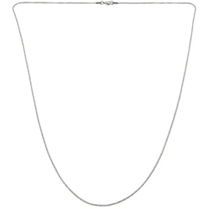 Collar de cadena de armadura de acero inoxidable para mujer, joyería plateada, 2 mm de ancho, 80 cm de largo - 1