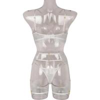 Lencería erótica, ropa interior sexy de encaje hueco, conjuntos exóticos transparentes, conjunto sensual de sujetador con aros y bragas con ligas - details 13