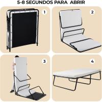 Cama Plegable de 80x191 cm Cama de Invitados con Almohada de Espuma Viscoelástica de 7cm de Espesor - details 14