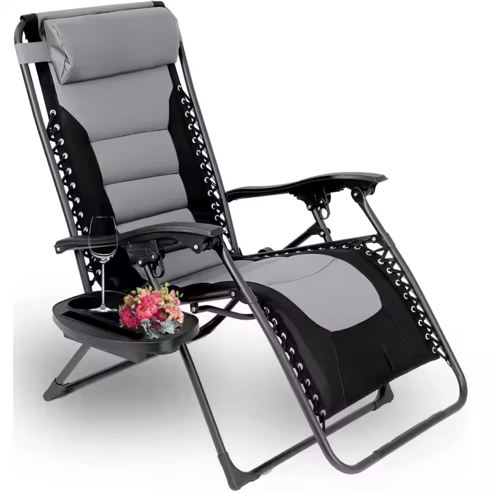 Puffantes de Jardín Silla de Gravedad Cero con Portacup y Cojines Silla de Almohada Ajustable con Pieza Plegable Sillón al Aire Libre Seguro para Tiendas y Organizaciones - 1