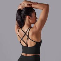 Sujetador de yoga sin costuras para mujer, sujetador deportivo cruzado de alto impacto, a prueba de golpes, top corto, transpirable, antisudor - details 14