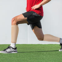 Calcetines deportivos de compresión sin pies para férula, venas varicosas, linfedema, correr, ciclismo, Mangas de soporte de pantorrilla, 1 par - details 7