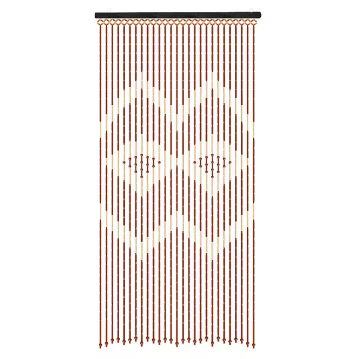 Cortina de cuentas de bambú de madera Natural, pantalla de mosca, dormitorio, baño, puerta, porche, divisor clásico - 1