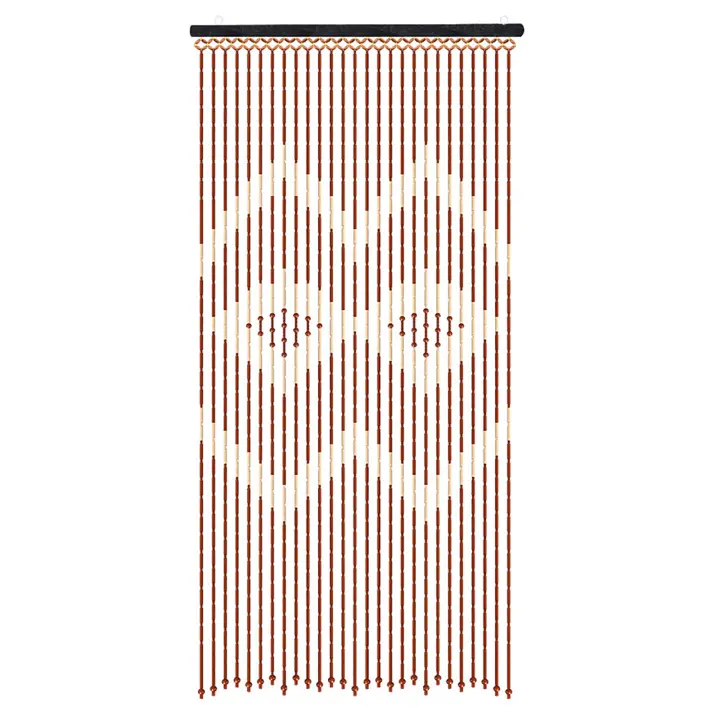 Cortina de cuentas de bambú de madera Natural, pantalla de mosca, dormitorio, baño, puerta, porche, divisor clásico - 1