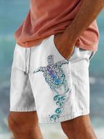 Pantalones cortos de natación Turtle para hombre, perfectos para practicar surf y entrenamientos de verano, con cordón y cintura elástica para mayor comodidad. - details 5