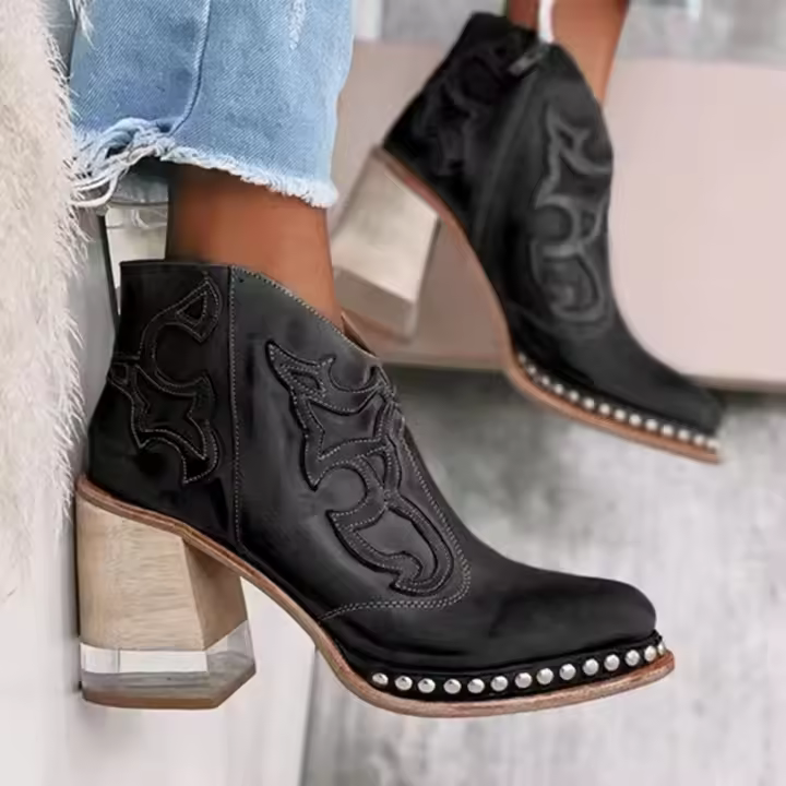 Botas de tacón alto para mujer, zapatos a la moda, botas martin, zapatos de tacón alto para mujer - 1