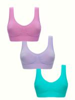 Sujetadores Deportivos Inalámbricos, 3 piezas, Sujetador De Tanque Elástico Cómodo Y Transpirable, Lencería Y Ropa Interior Para mujer - details 15