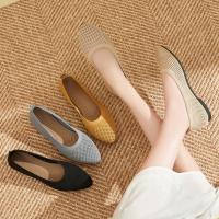 Zapatos de Punto Hueco para Mujer Verano 2025 Suela Suave, Punta Afilada, Tacón Plano, Moda Casual Transpirable - details 5