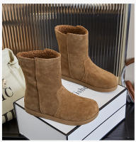 Nuevas botas apilables versátiles casuales botas cortas retro de fondo plano botas de mujer de terciopelo - details 15